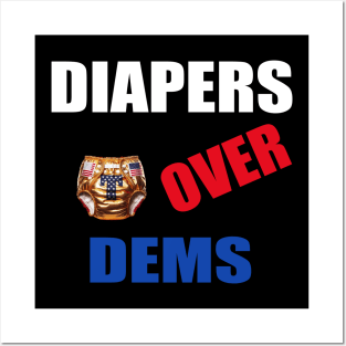 Funny Real Men Wear Diapers Trump 2024 Posters and Art